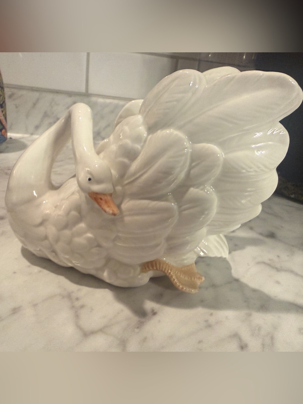 Elegant White Ceramic Swan